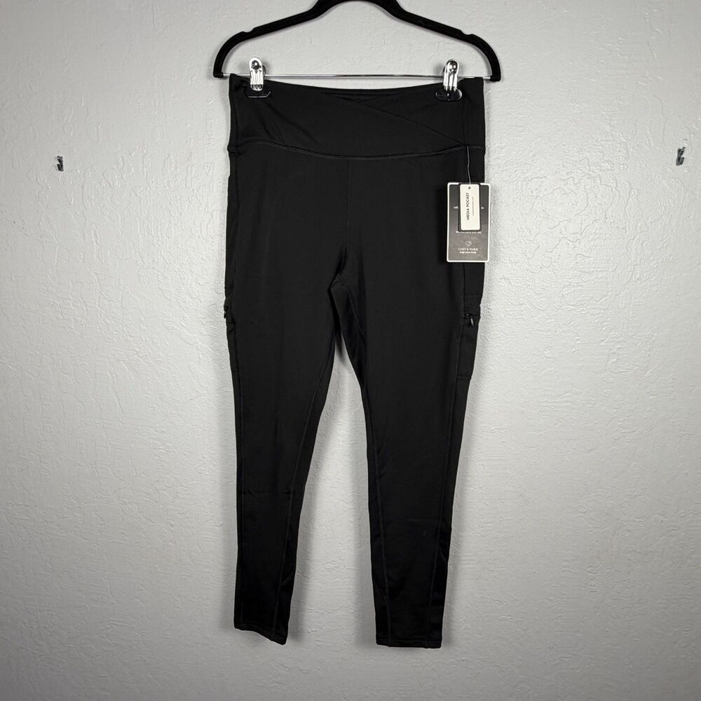 Laundry By Shelli Segal Women’s L Black High Rise Media Pocket Leggings NWT